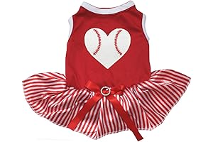 Petitebella Baseball Heart Valentine's Dress for Dogs