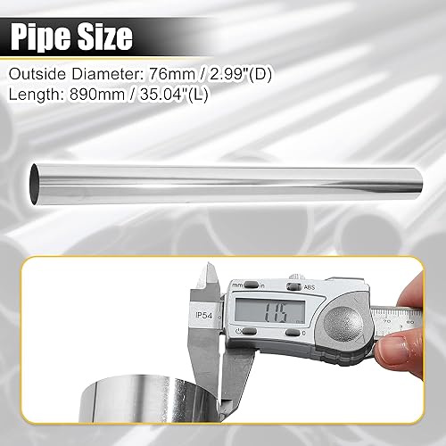 Miniatura 63 de X AUTOHAUX Straight 4" OD 35" Length DIY Custom Mandrel Exhaust Pipe 4 Inch Tube Pipe T304 Stainless Steel Universal Fit
