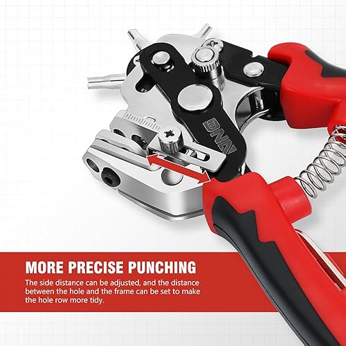 Vista 17 de DNA Motoring TOOLS-00126 - Herramienta giratoria para perforar agujeros de cuero, seis perforadores de campana hueca de acero recubierto perfecto