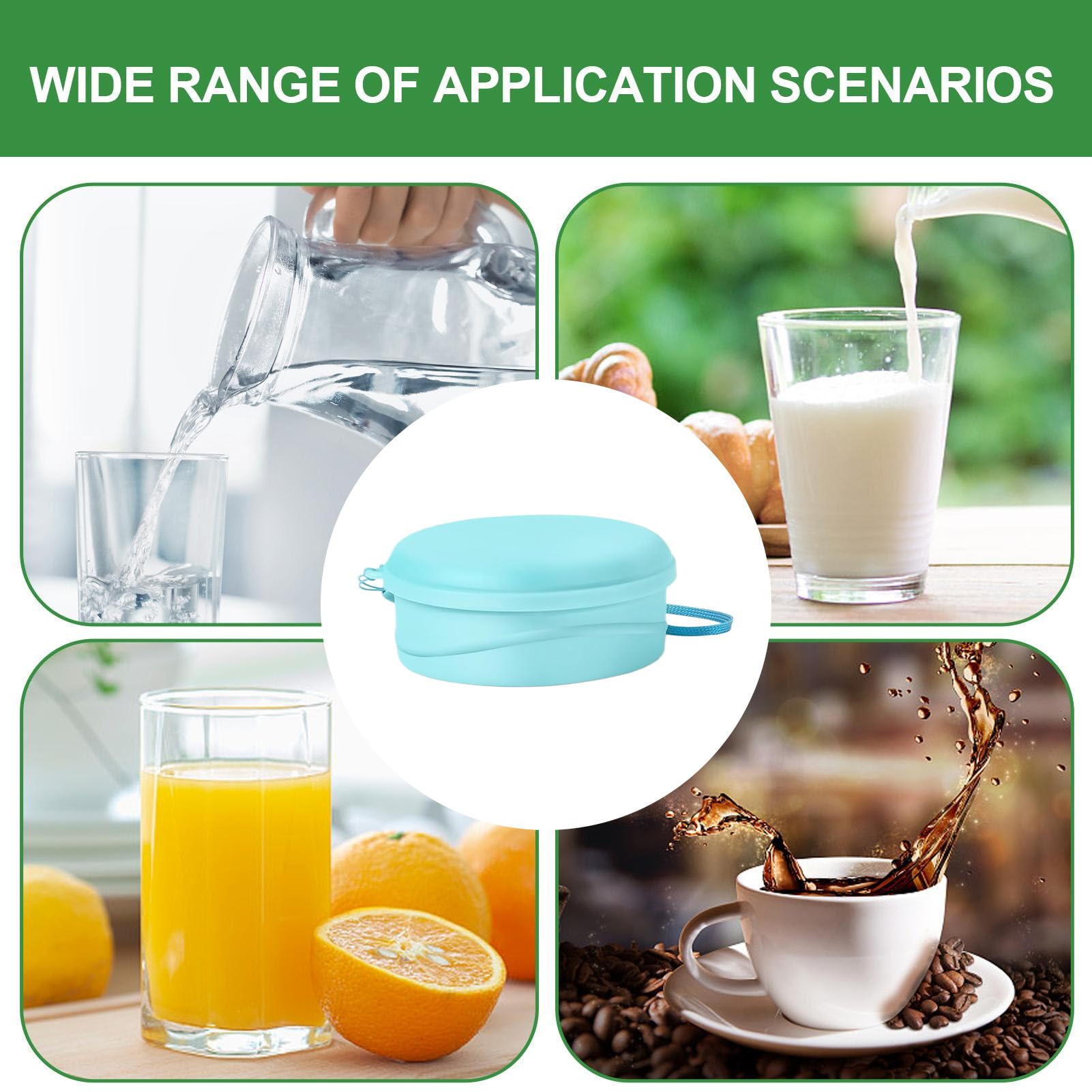 Genérico Vasos Plegables De Silicona De Alimenticio Para Acampada, Vaso De Viaje A Prueba De Fugas De 260 Ml Con Tapa, Taza Portátil Reutilizable Para Bebidas, Ideal Para Picnic Acampada Senderismo — view 7