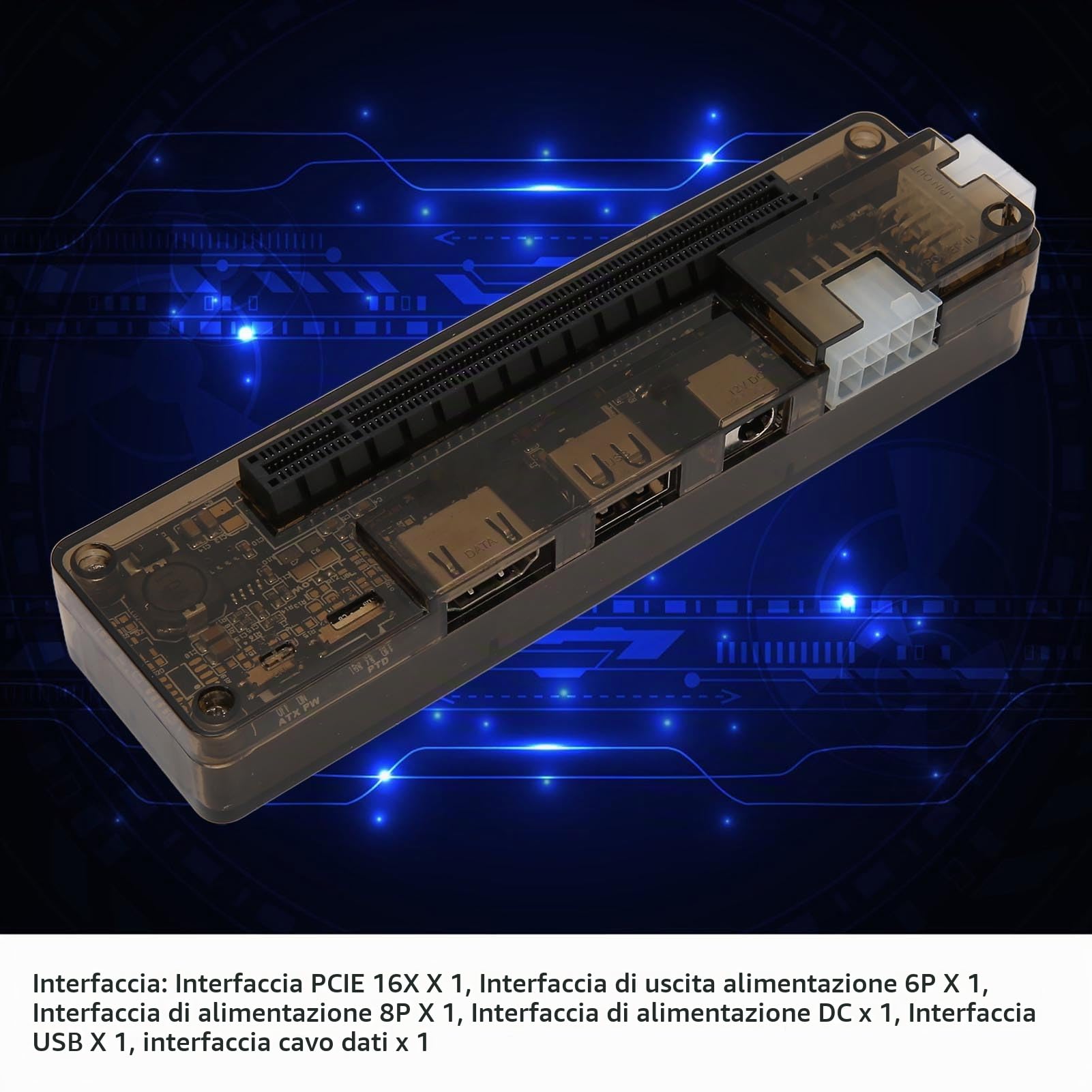 Dock per Scheda Grafica Esterna, Dock per Scheda Video Esterna per Laptop, Adattatore GPU PCI E, Uscita 6 Pin + 8 Pin, Expresscard, Cavo Dati USB PCIE X16, per EXP GDC