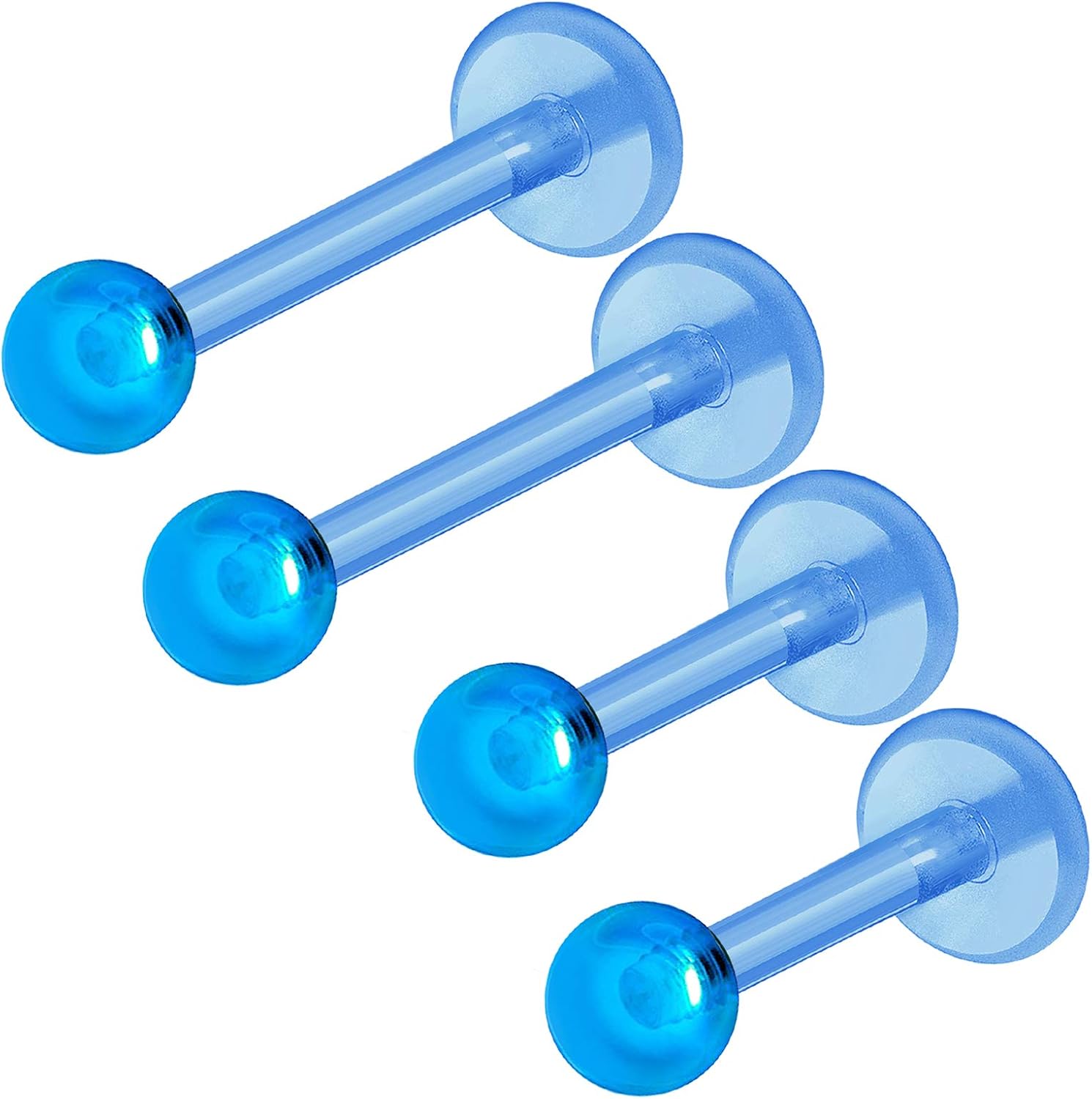 4Pcs Flexible 16g 6mm 8mm Labret Piercing Jewelry Cartilage Tragus Medusa Spiderbite Snakebites 3mm Acrylic Ball More Choices