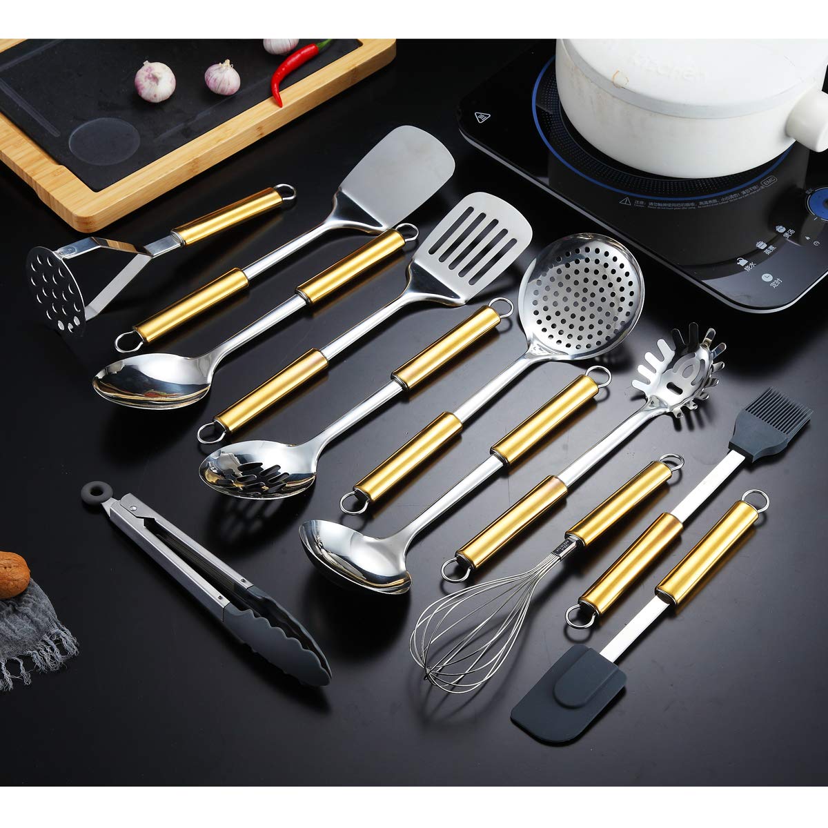 
Kyraton Stainless Steel Cooking Utensils Uses Sets 12 Pieces
