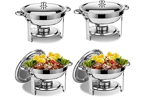 Round Chafing Dish Buffet Set 4 Pack for Professional Caterers