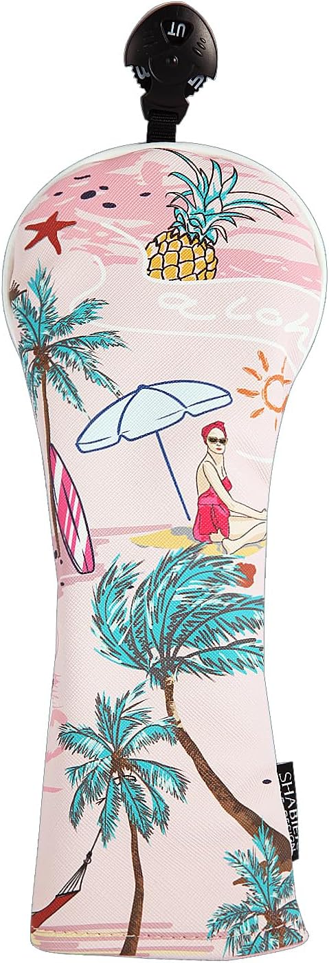 SHABIER Pink Golf Head Cover Aloha Tropical Hawaii Surf Beach for Driver/Fairway/Hybird Club