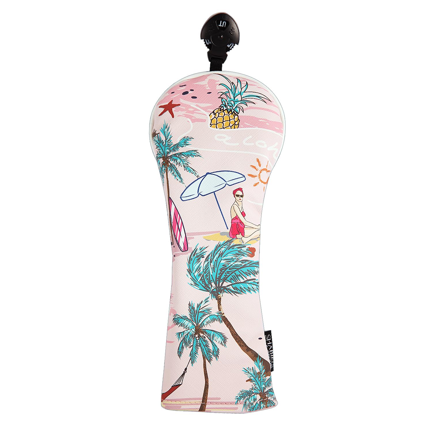 Copertura della testa di Golf Rosa Aloha Tropical Hawaiian Surf Beach per il conducente Un Set