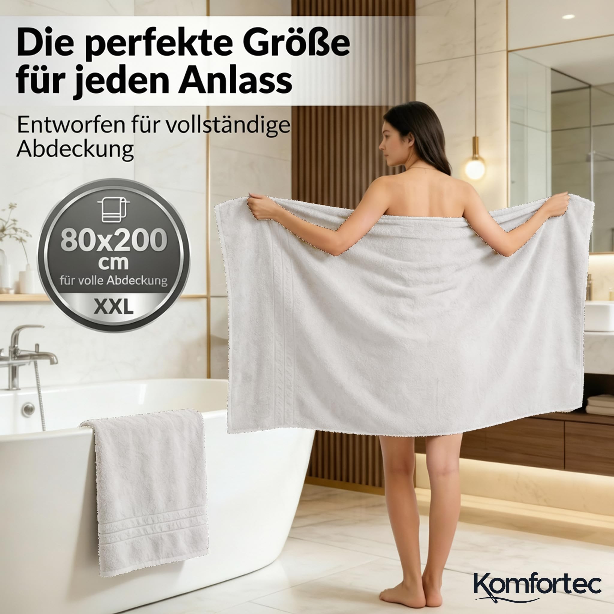 Komfortec 2er Saunahandtuch Set XXL 80x200 cm – Bild 2