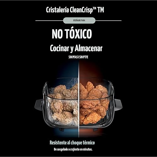 Miniatura 4 de Ninja Crispi - Freidora de aire de vidrio 4 en 1  450 F  No tóxica  Contenedores de vidrio de 4 cuartos y 6 tazas con tapas  Microondas, congelador,