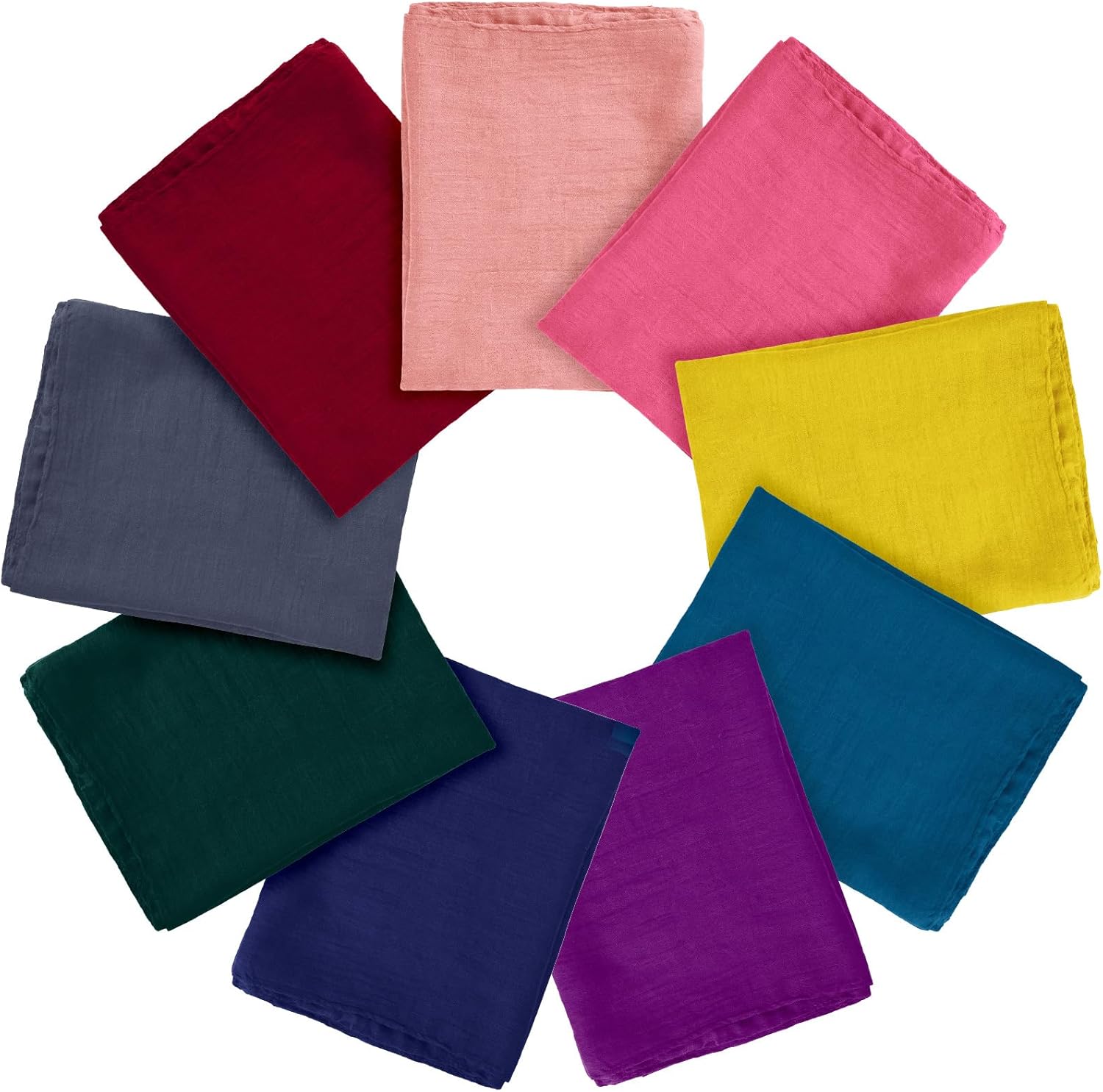 Patelai 9 Pieces Women's Cotton Scarves Lady Light Soft Fashion Solid Scarf Wrap Shawl, Candy Color (Vivid) - Image 2