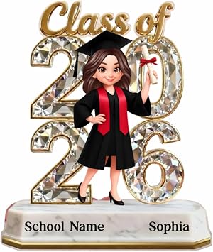 Noni Custom Class of 2026 Senior Acrylic Block Plaque Personalized Name Printed Graduation Keepsake Desk Decor for Daughter Son Grandkids Gift for Graduate 2