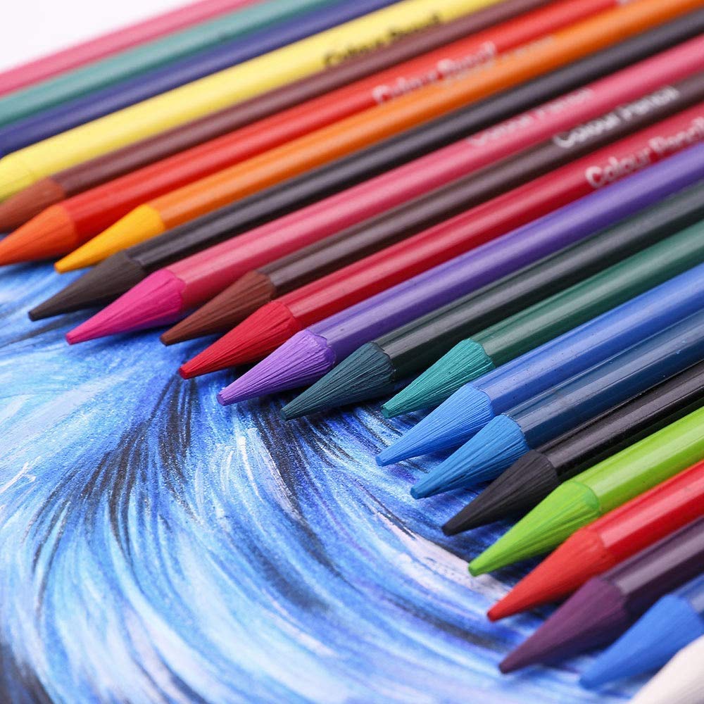 Mont Marte Lápices de color sin madera de alta calidad, 24 unidades, núcleo de 7 mm, colores vibrantes.