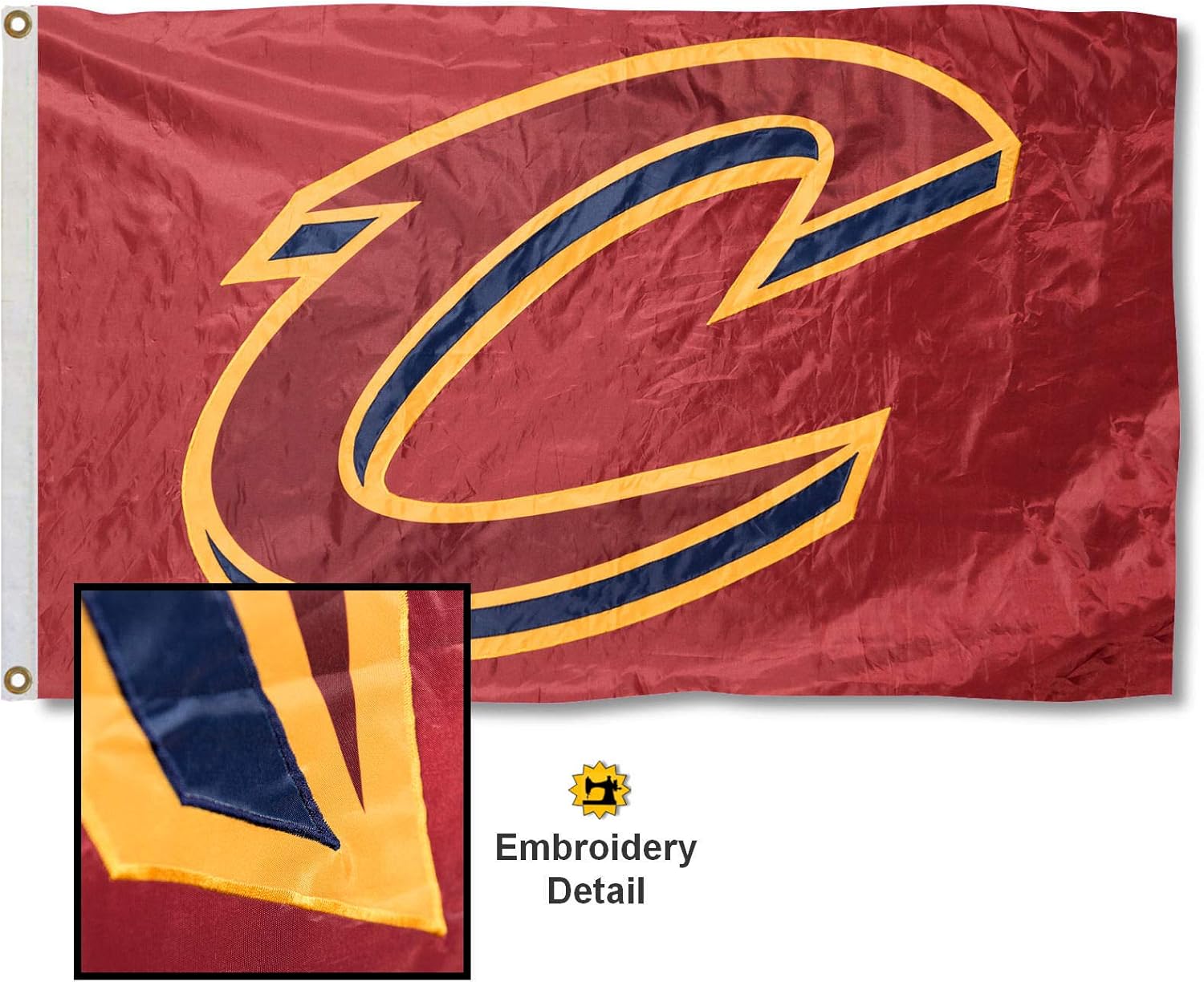 WinCraft Cleveland Cavaliers Applique and Embroidered Flag - Image 2