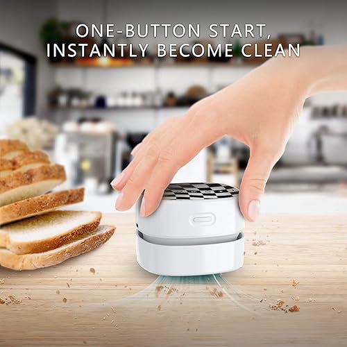 Miniatura 2 de IGOKOTI Mini aspiradora de escritorio, aspiradora de teclado de carga USB con patrón, mini aspiradora desmontable y portátil para escritorio,