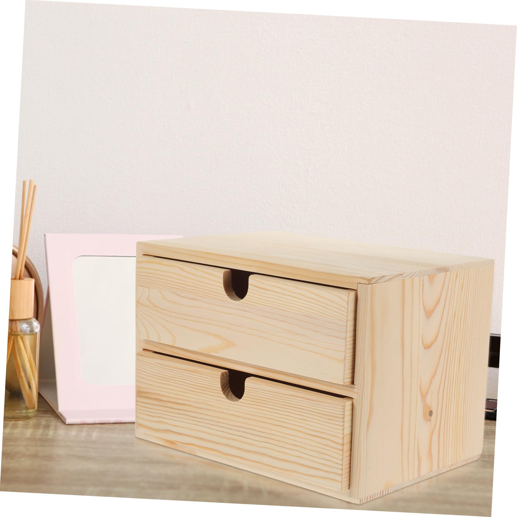 BESTYASH Schreibtisch Organizer aus Holz mit Schubladen Aufbewahrungsbox für Schreibtisch Schmuckschublade für Kleinigkeiten Holzbox für Schreibwaren