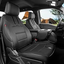 coverdream F150 Seat Covers forRegularCab 2015-2020 Ford F150 XL XLT & 2017-2022 F250/F350/F450 XL/XLT Pickup Truck,2-Door,3 Seats,Waterproof Faux Leather Car Seat ProtectorBlack & Carbon Fiber