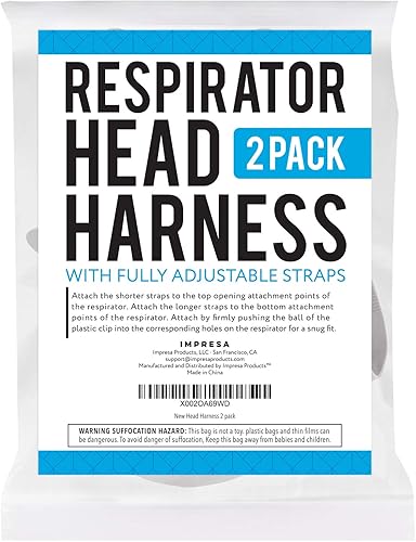 Miniatura 5 de IMPRESA Full Face Respirator Strap Replacement 2-Pack - Grey Silicone Size 6897/37005 - Adjustable 5-Point Harness & Repair Kit - Compatible with 3M