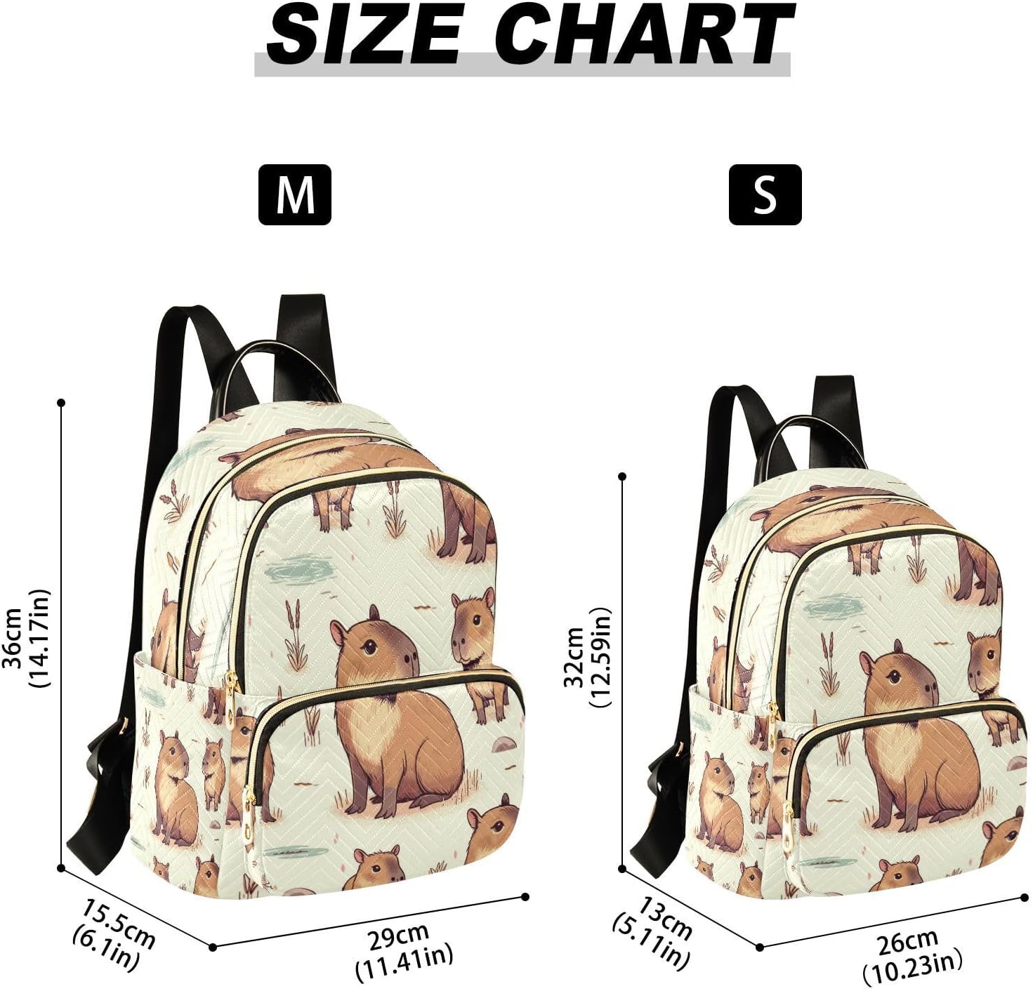 ALAZA Capybara Mini Backpack Purse for Women Travel Bag Lightweight Shoulder Bag Fashion Daypack18 - Image 3