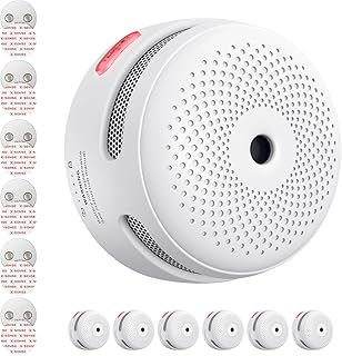 X-Sense Mini Rauchmelder mit 10 Jahre Batterie und Magnethalterung, photoelektrischer Feuermelder mit Test-/Stummschalttaste, XS01, 6 Stück
