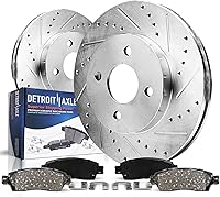 Vista 40 de Detroit Axle - Pinza de freno de disco delantera del lado del conductor + pastillas de freno de cerámica con repuesto de hardware para Ford F-150