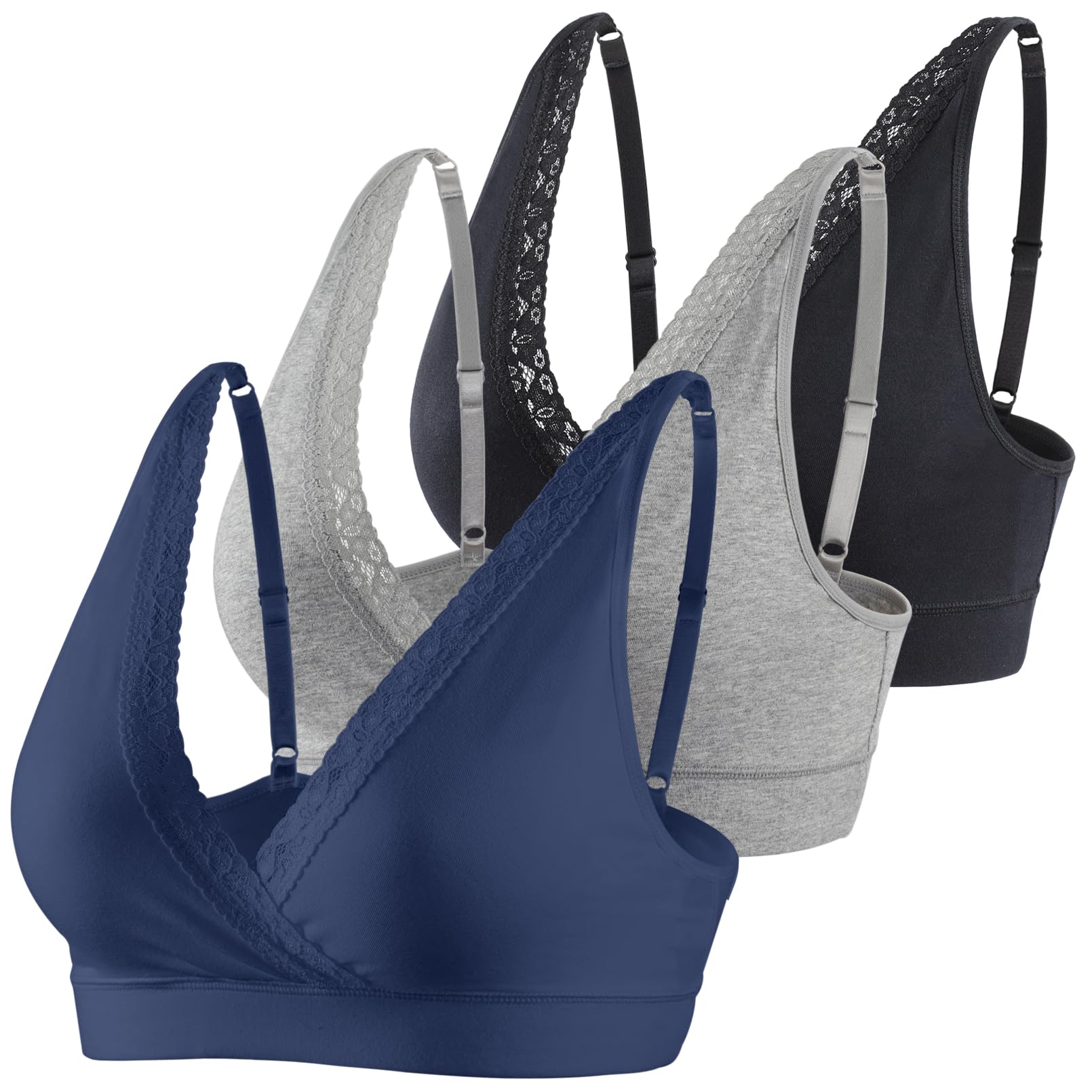 COLOMI Soutien-gorge d'allaitement en dentelle sans coutures pour dormir sans armatures en coton pour l'allaitement