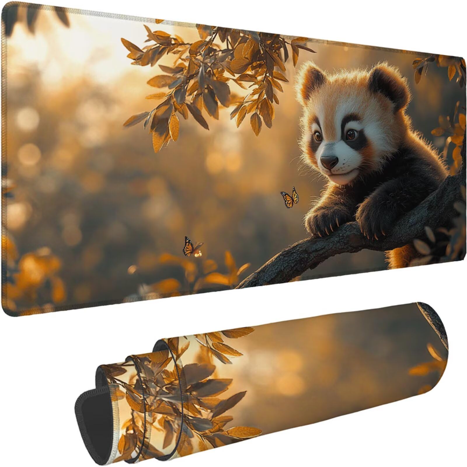 Gamingowa podkładka pod mysz 1200 x 600 x 3 mm, XXL, wodoszczelna, odporna na ścieranie, z przyszytymi krawędziami, żółta, podkładka na biurko, poprawia prędkość i precyzję, do komputera, laptopa