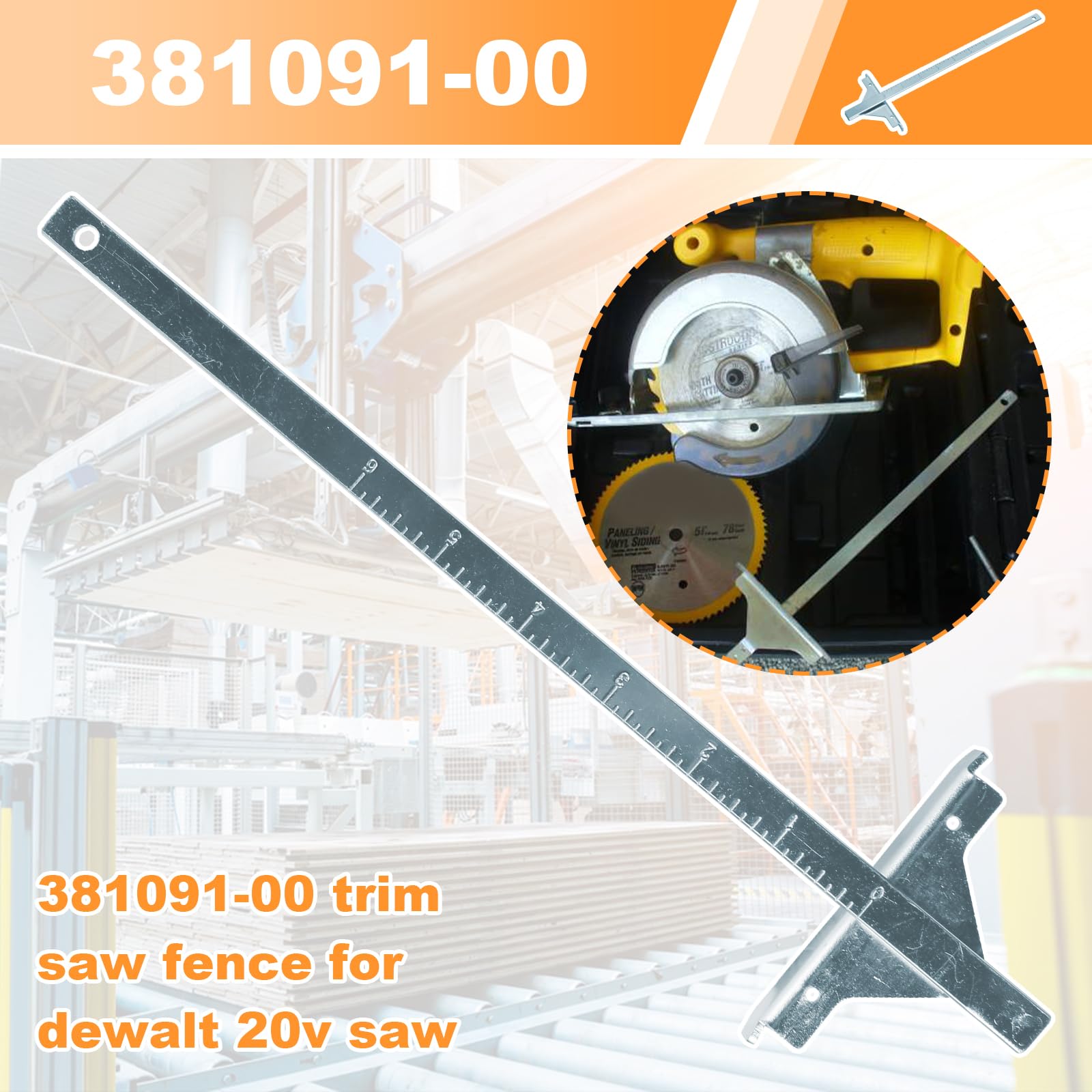 Guía de sierra circular 381091-00 para sierra circular Dewalt, guía de rasgado de sierra circular para sierra circular DeWalt modelo DC390K, DW936, DC300, DC310, DCS391B, DCS393, DC390B