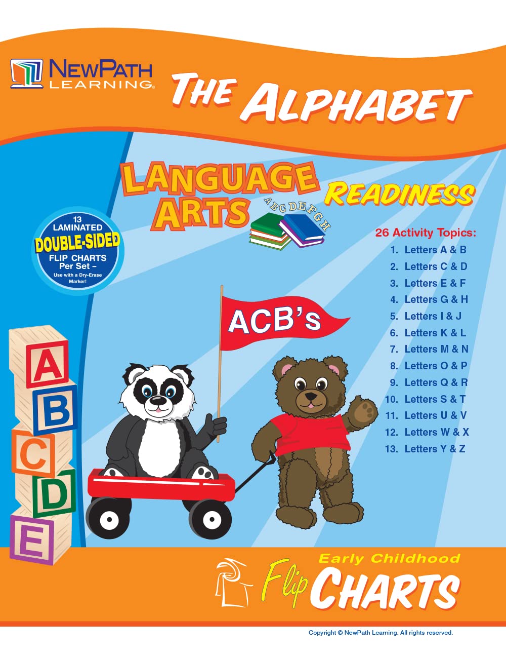 NewPath Learning - 32-0021 Alphabet Curriculum Mastery Flip Chart Set, Early Childhood