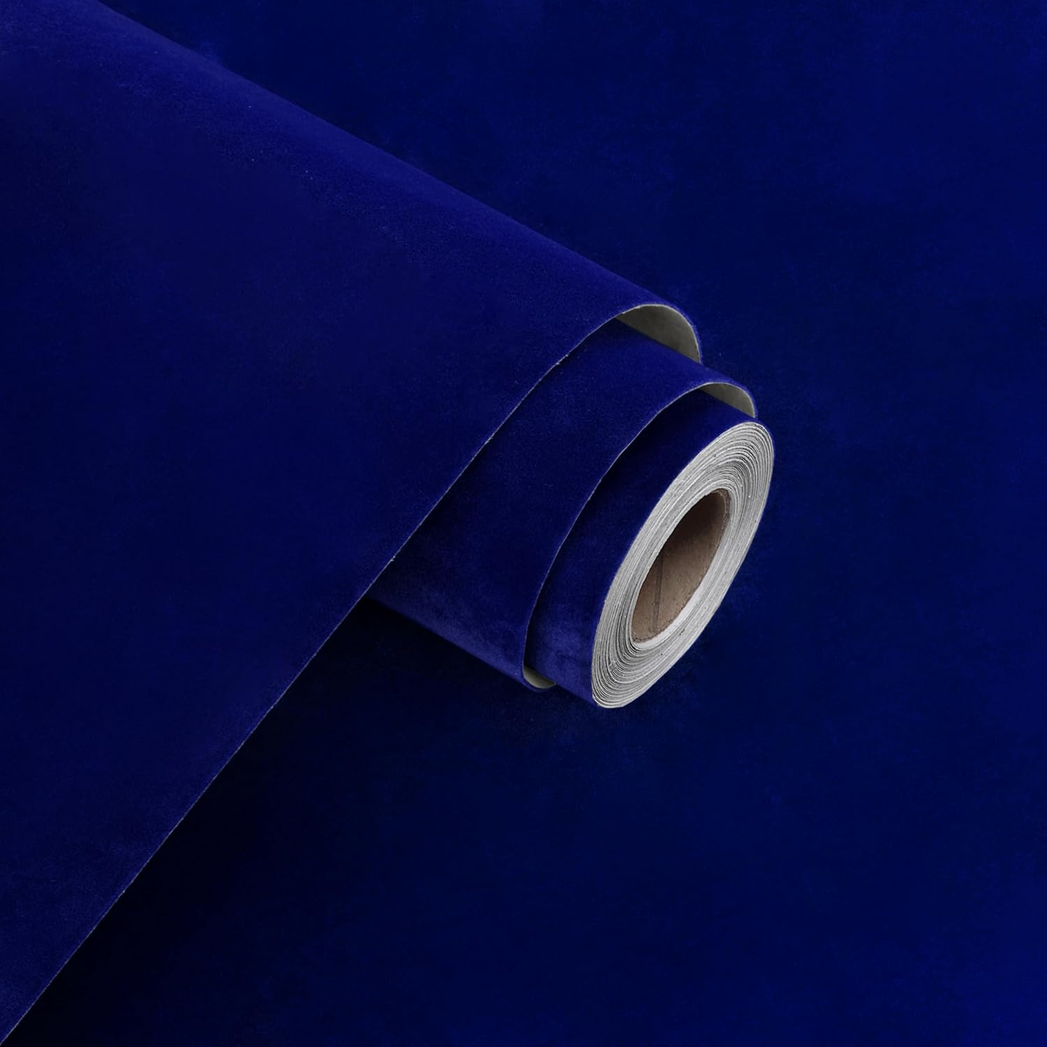 WESTICK Blue Velvet Wallpaper Peel and Stick Velvet Wrapping Paper 12" x 394" Felt Drawer Liner Self Adhesive Blue Velvet Fabric Wallpaper for Jewelry Box Cabinets Shelf Liner DIY Crafts