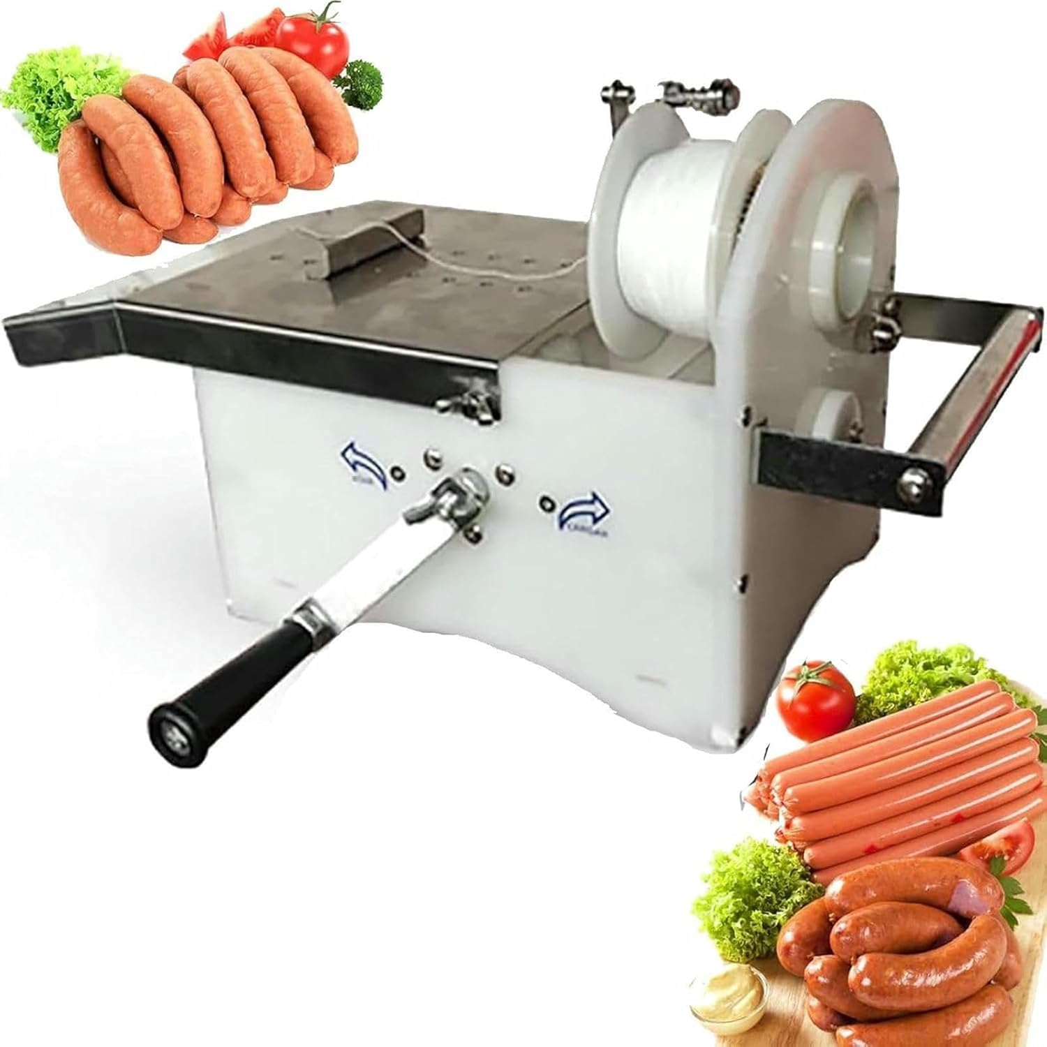 Manual Machine to Tie and Tie Sausages, Stainless Steel, for Commercial Use, from 0 to 45 Mm, for Domestic Use ~/