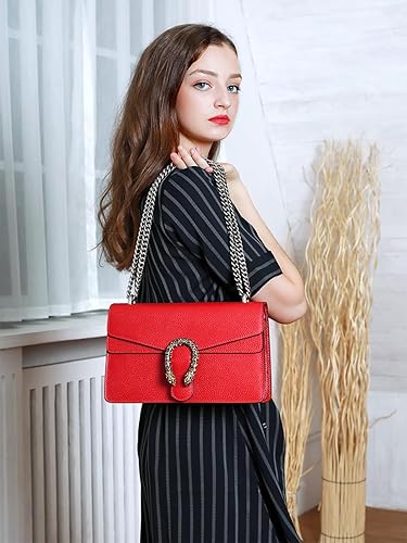 Women's Shoulder Bag,Genuine Leather Bag Tote Handbag,Cute Stylish Crossbody Bags Mini Clutch Purse for Work Shopping Outings Azul