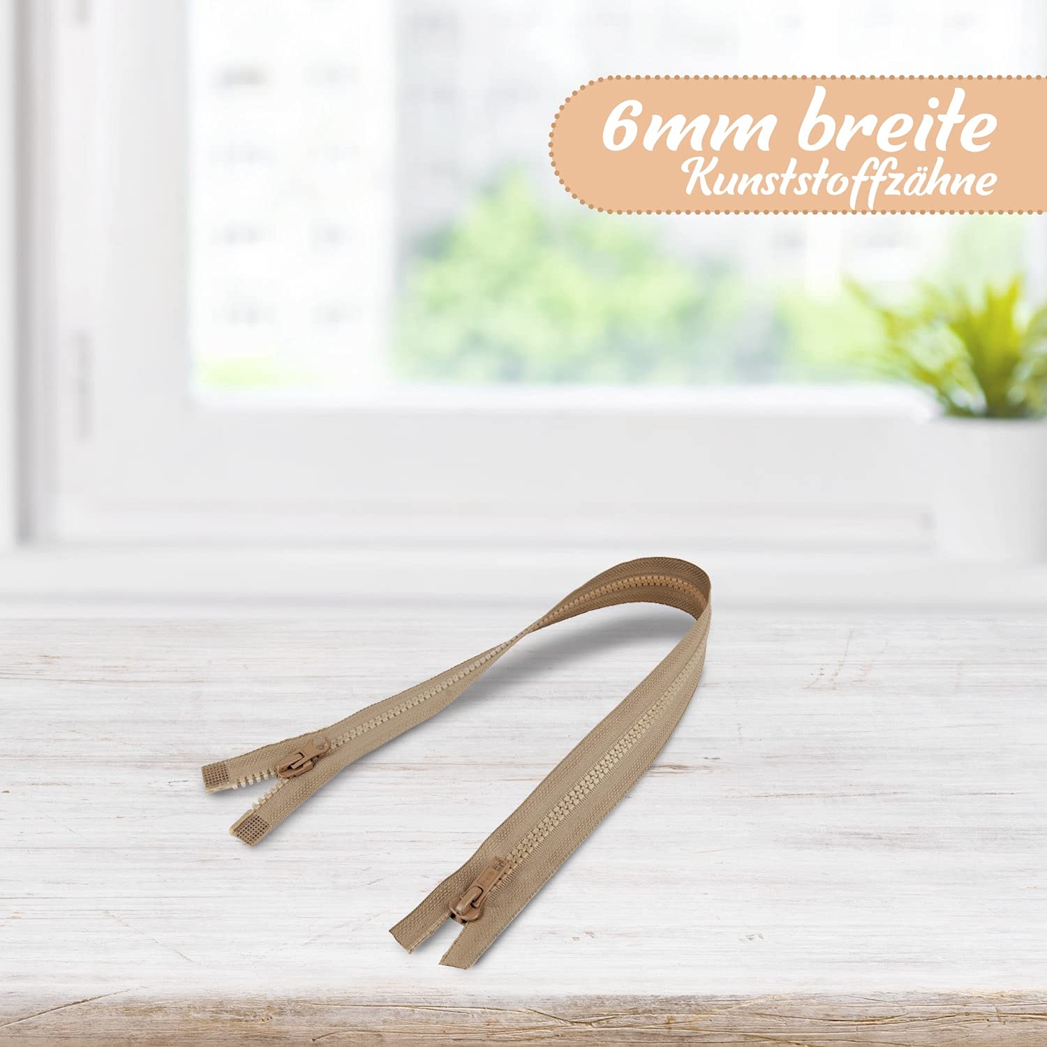 Fermeture Éclair Double Sens Telliswelt - Plastique Large 6 Mm - Longueur De 40 Cm à 1 M - Fabriqué En Europe