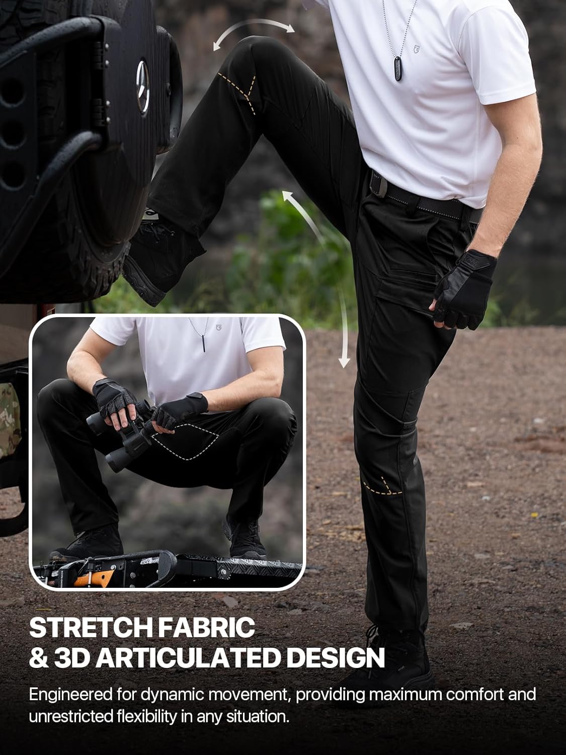 Men's Water Resistant Pants Relaxed Fit Tactical Cargo Work Pants with Multi Pocket - Image 4