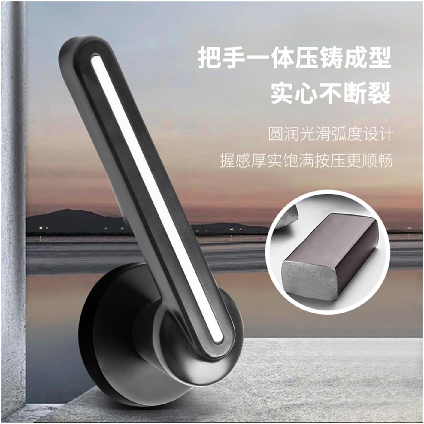 Bedroom Split Door Lock Household Indoor Door Lock Magnetic Silent Door Handle zinc Alloy Handle Lock Solid Wood Door Lock(Steelgrey)