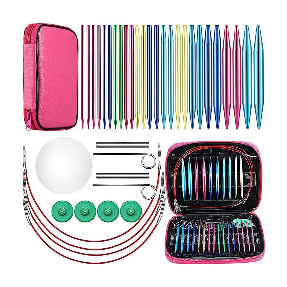 CTRLZS 26 Pieces Crochet Needles Set 13 Size Interchangeable Crochet Needles for Knitting