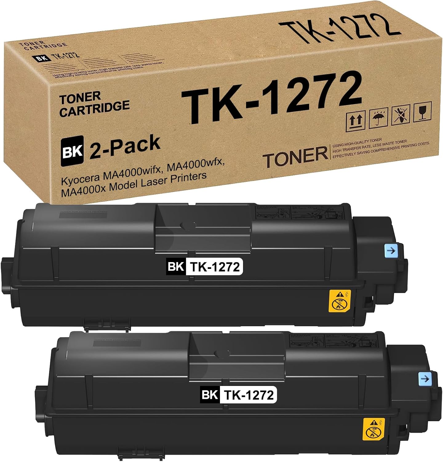 TK1272 TK-1272 Toner Cartridge (Black,2-Pack) Compatible for ECOSYS MA4000x MA4000wifx MA4000wfx Laser Printers for TK-1272 1T0C140US0 Toner