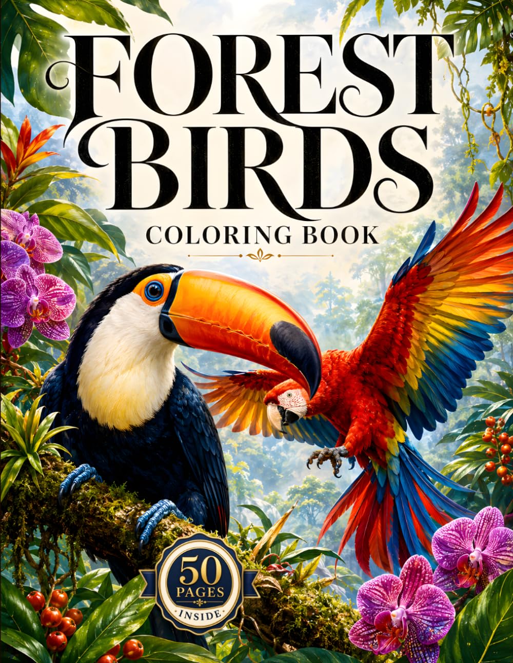 Forest Birds Coloring Book: Beautiful Woodland Designs for Relaxation and Creativity (Wings of Nature Coloring)