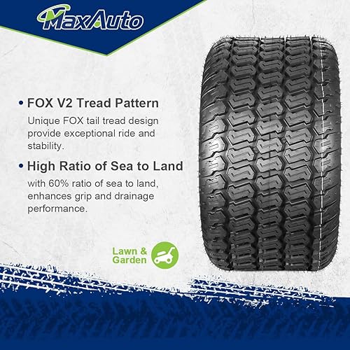 Miniatura 10 de MaxAuto Fox V2 - Neumático para cortacésped de 18 x 7.50-8, repuesto de neumático de césped de 18 x 7.5 x 8 nhs para cortacésped, carrito de tractor