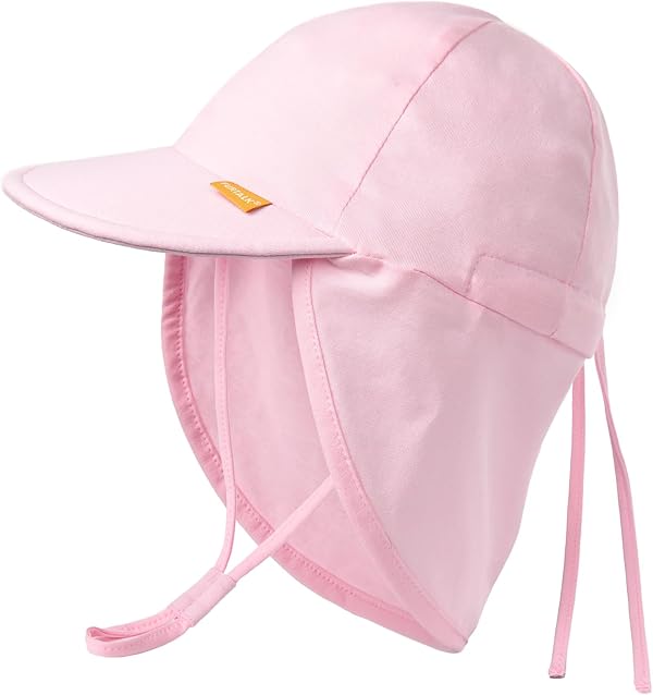 FURTALK Baby Kleinkind Sonnenhut UPF 50+ UV-Schutz Mädchen & Jungen Sommer Kappe Kinder Strand Mütze mit Verstellbarer Kinnriemen und Halsklappen