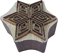 Vista 4 de Royal Kraft Sellos de madera de latón para impresión de bloques en arcilla, cerámica, tela BHJtag010