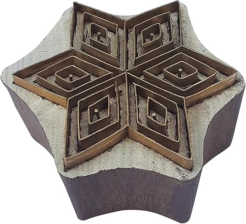 Miniatura 7 de Royal Kraft Sellos de madera de latón para impresión de bloques en arcilla, cerámica, tela BHJtag004