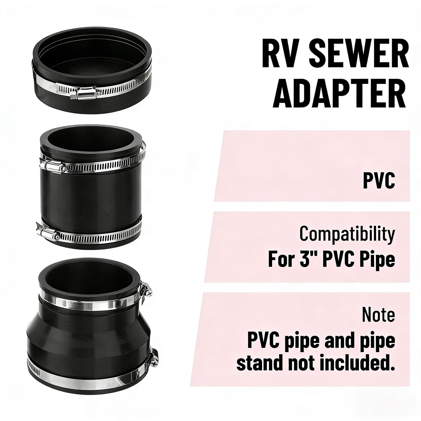 6 tubos de aguas residuales adecuados de PVC de tres ruedas de 3 pulgadas en remolques de mochileros que garantizan una instalación inmunológica impermeable y drenaje de mochilero