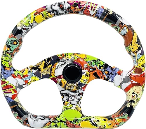 Patrón de graffiti Volante de carreras de coche acrílico plano Drifting Car Sport Volante para Sim Drift Juego de PC