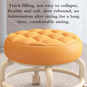 Low Roller Round Seat,Low Roller Seat Stool,Small Pulley Wheel Stool,360° Rotating Rolling Stool,Low Round Rolling Stool,Chair Pulley Stool,for Fitness Library Salon Kitchen.