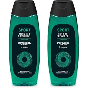 by Amazon Sport 3-in-1 Shower Gel for Men 2 x 500 ml