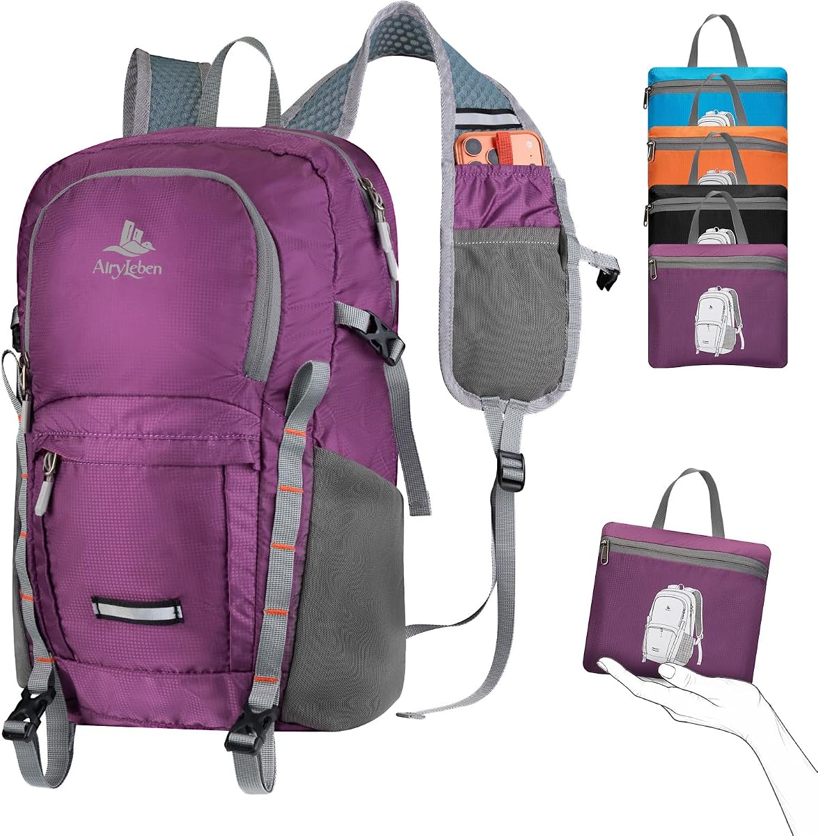 WATERFLY Small Lightweight Packable Backpack: 20l Hiking Daypack Man Woman