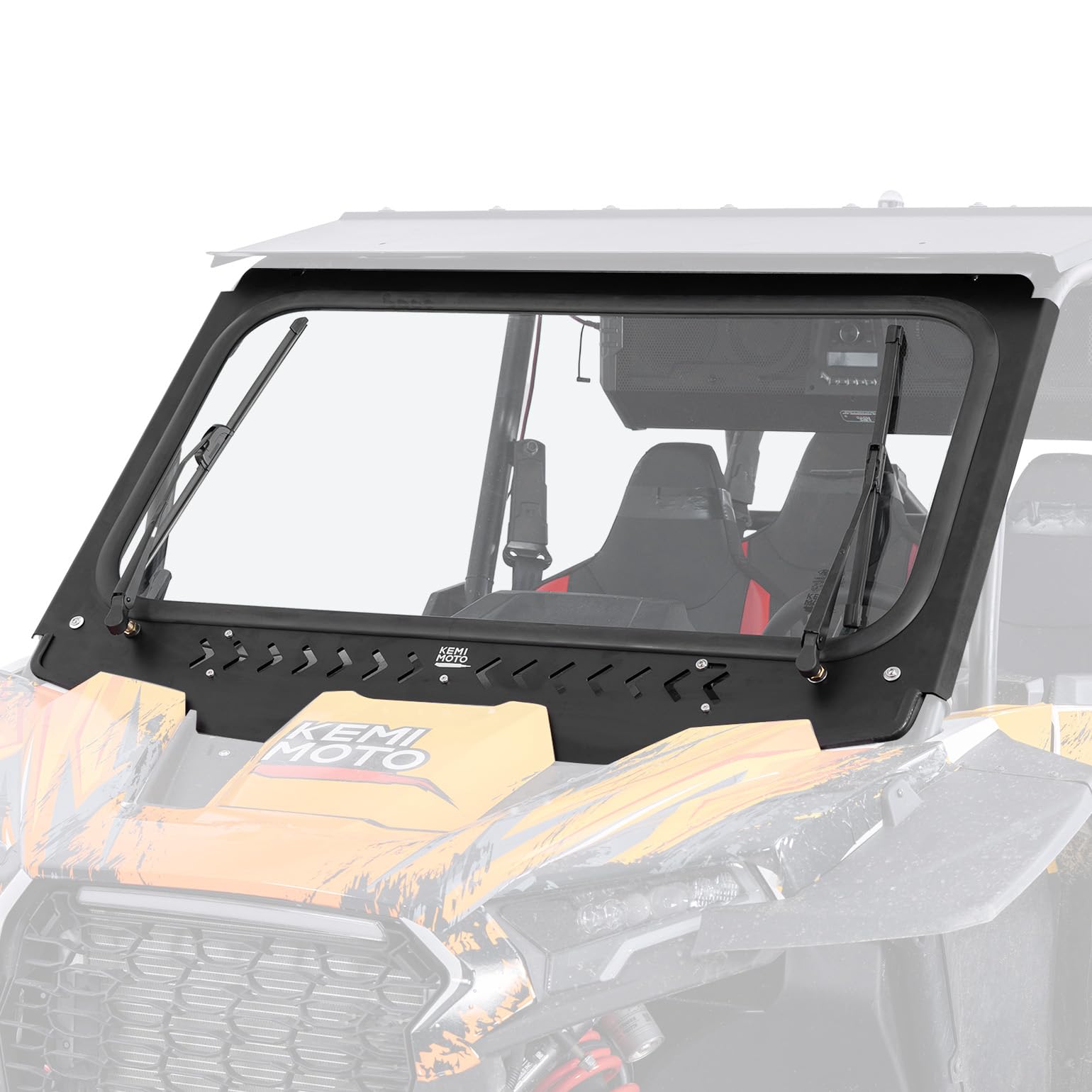 Photo 1 of KEMIMOTO 2024+ XP 1000 Glass Windshield with 2 Manual Wipers Scratch Resistant, Compatible with Polaris RZR XP 1000/RZR XP S 1000/4 2024-2026, Vent Front Full Windshield Heavy Duty Fit with Roof