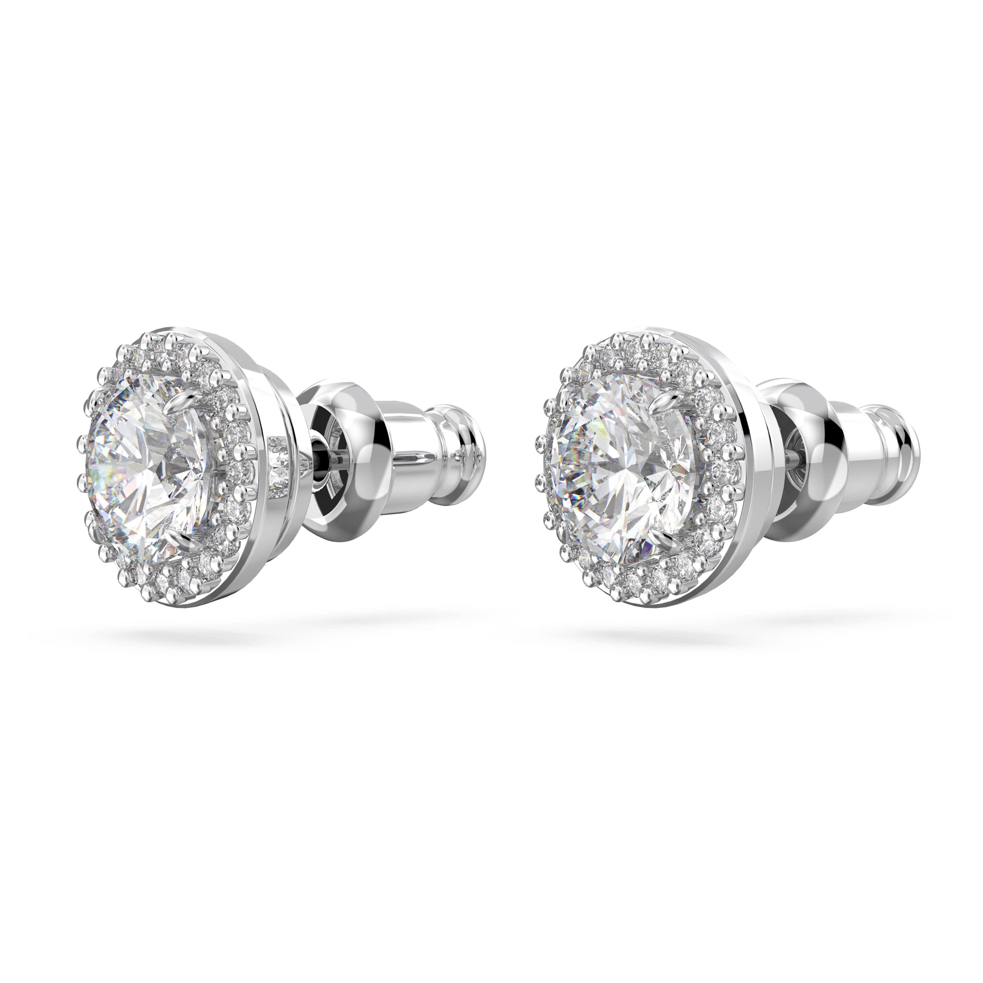 Swarovski Orecchini a lobo Constella, Taglio tondo, Pavé, Bianchi, Placcato rodio