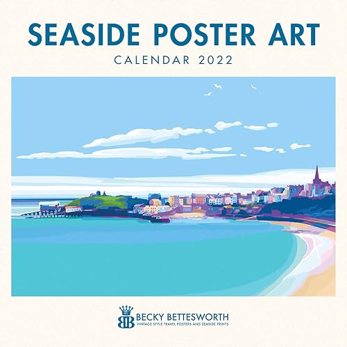 Seaside Poster Art by Becky Bettesworth Square Wall Calendar 2022