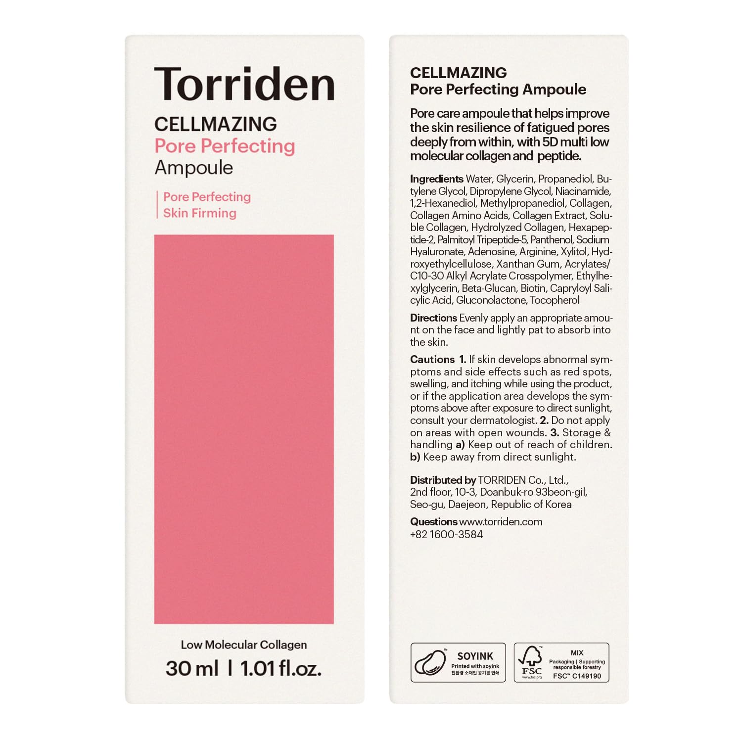 Torriden DIVE IN Hyaluronsäure Serum 50ml + CELLMAZING Poren-Perfektionierendes Ampulle 30ml