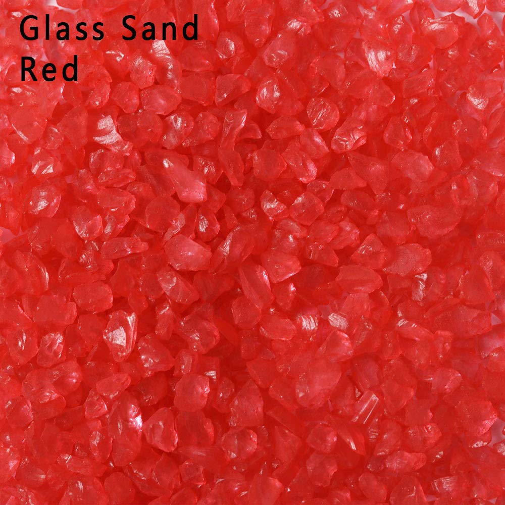 Amiaodz Bag Colorful Ecological Landscaping Bonsai Ornament Natural Materials Micro Landscape Sand Glass Sand Miniature Stone DIY Accessories(glass sand+red)